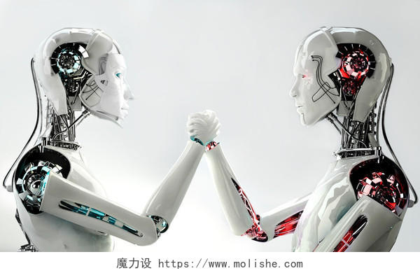 男子机器人vs女性机器人背景